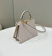 Fortok Fendi Peekaboo Iseeyou Camellia Interlace Leather Bag 20x10.5x15cm - 6