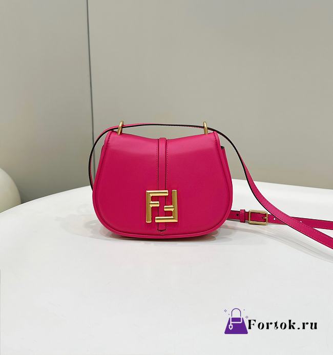 Fortok Fendi C'mon Small Fuchsia Leather Bag Pink 20x6.5x15cm - 1