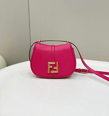 Fortok Fendi C'mon Small Fuchsia Leather Bag Pink 20x6.5x15cm