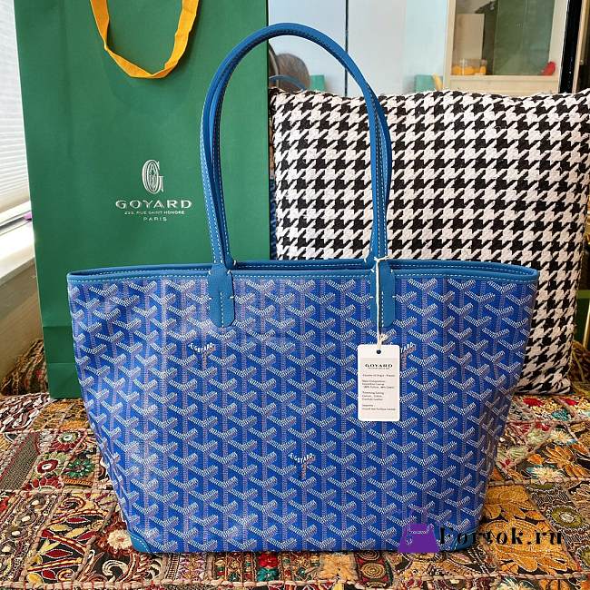 Fortok Goyard Artois Tote Bag Blue 30×14×25cm - 1