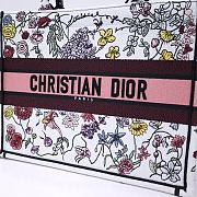Fortok Dior Book Tote White Multicolor Florilegio Embroidery 36x27.5x16.5cm - 6