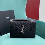 Fortok Saint Laurent Envelope Bag Black Silver Hardware 24x6x17cm  - 1