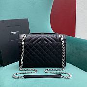 Fortok Saint Laurent Envelope Bag Black Silver Hardware 24x6x17cm  - 6