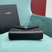 Fortok Saint Laurent Envelope Bag Black Silver Hardware 24x6x17cm  - 5