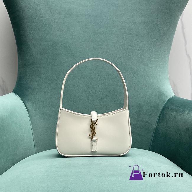 Fortok Saint Laurent Le5A7 Hobo Shoulder Bag in White 18.4x4x11cm - 1