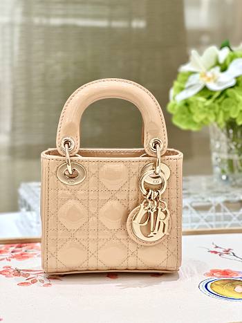 Fortok Dior Lady Mini Bag Beige 12x10.5x5cm