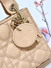 Fortok Dior Lady Mini Bag Beige 12x10.5x5cm - 4