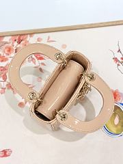Fortok Dior Lady Mini Bag Beige 12x10.5x5cm - 3