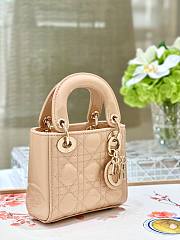 Fortok Dior Lady Mini Bag Beige 12x10.5x5cm - 2