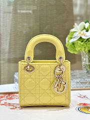 Fortok Dior Lady Mini Bag Yellow 12x10.5x5cm - 1