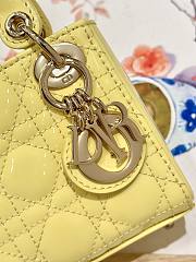 Fortok Dior Lady Mini Bag Yellow 12x10.5x5cm - 6