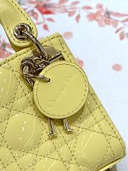 Fortok Dior Lady Mini Bag Yellow 12x10.5x5cm - 5