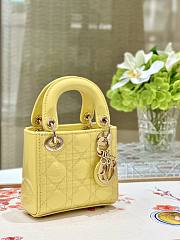 Fortok Dior Lady Mini Bag Yellow 12x10.5x5cm - 3