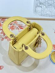 Fortok Dior Lady Mini Bag Yellow 12x10.5x5cm - 4