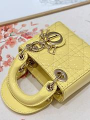 Fortok Dior Lady Mini Bag Yellow 12x10.5x5cm - 2