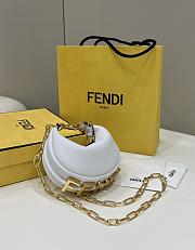 Fendi Nano Fendigraphy White Leather Bag 16.5x14x5cm - 2