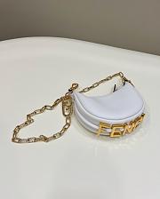 Fendi Nano Fendigraphy White Leather Bag 16.5x14x5cm - 6