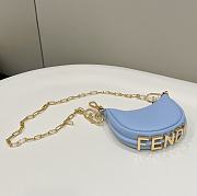 Fendi Nano Fendigraphy Blue Leather Bag 16.5x14x5cm - 5