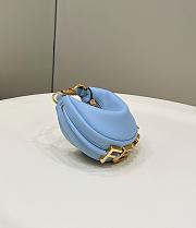 Fendi Nano Fendigraphy Blue Leather Bag 16.5x14x5cm - 2