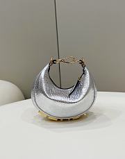 Fendi Nano Fendigraphy Silver Leather Bag 16.5x14x5cm - 1