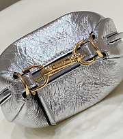 Fendi Nano Fendigraphy Silver Leather Bag 16.5x14x5cm - 5