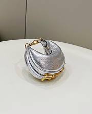 Fendi Nano Fendigraphy Silver Leather Bag 16.5x14x5cm - 4