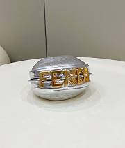 Fendi Nano Fendigraphy Silver Leather Bag 16.5x14x5cm - 3