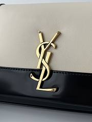 Fortok Saint Laurent Kate Small Leather Shoulder Bag White&Black 20x13x6cm - 6