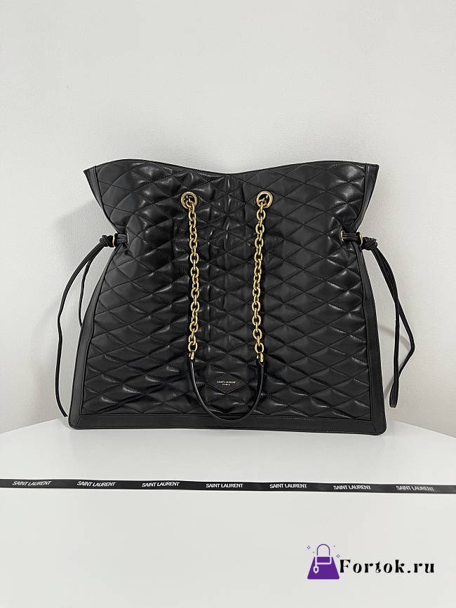 Fortok Saint Laurent Pochon Matelasse Bag in Black 42x36.5x1cm - 1