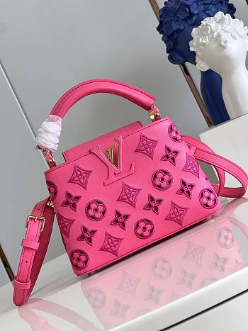 Fortok Louis Vuitton Capucines Mini Bag Pink M22863 21x14x8cm