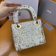 Fortok Dior Bag White Calfskin with Gold-Tone Printed and Bead-Embroidered Jardin D’Hiver Motif - 6