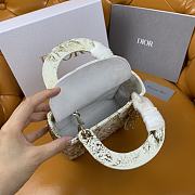 Fortok Dior Bag White Calfskin with Gold-Tone Printed and Bead-Embroidered Jardin D’Hiver Motif - 3