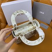 Fortok Dior Bag White Calfskin with Gold-Tone Printed and Bead-Embroidered Jardin D’Hiver Motif - 4