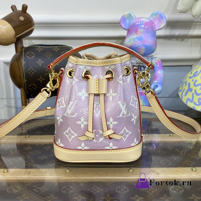 Fortok Louis Vuitton Nano Noé Bag Pink M82427 13x16x10cm - 1
