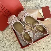 Fortok Valentino Garavani Silk Rockstud Ballet Flats Pink - 5