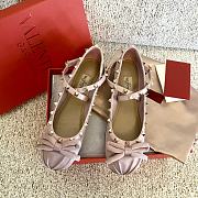 Fortok Valentino Garavani Silk Rockstud Ballet Flats Pink - 4