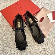 Fortok Valentino Garavani Silk Rockstud Ballet Flats Black - 1