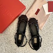 Fortok Valentino Garavani Silk Rockstud Ballet Flats Black - 6