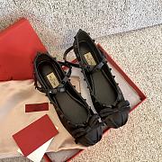 Fortok Valentino Garavani Silk Rockstud Ballet Flats Black - 5