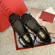Fortok Valentino Garavani Silk Rockstud Ballet Flats Black - 3