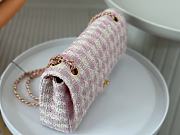 Fortok Chanel Classic Handbag Tweed & Gold-Tone Metal Pink 25cm - 5