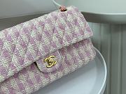 Fortok Chanel Classic Handbag Tweed & Gold-Tone Metal Pink 25cm - 2