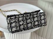 Fortok Chanel Classic Flap Bag Tweed & Gold-Tone Metal Black 20cm - 5