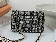Fortok Chanel Classic Flap Bag Tweed & Gold-Tone Metal Black 20cm - 4