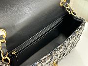 Fortok Chanel Classic Flap Bag Tweed & Gold-Tone Metal Black 20cm - 3