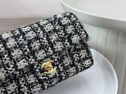 Fortok Chanel Classic Flap Bag Tweed & Gold-Tone Metal Black 20cm - 2
