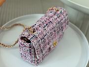Fortok Chanel CF Bag Cotton Tweed Gold Tone Metal Multicolor 20cm  - 5