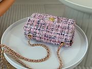 Fortok Chanel CF Bag Cotton Tweed Gold Tone Metal Multicolor 20cm  - 4