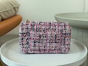 Fortok Chanel CF Bag Cotton Tweed Gold Tone Metal Multicolor 20cm  - 6