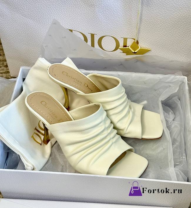 Fortok Dior D-Fame Open-Toe Pumps White - 1